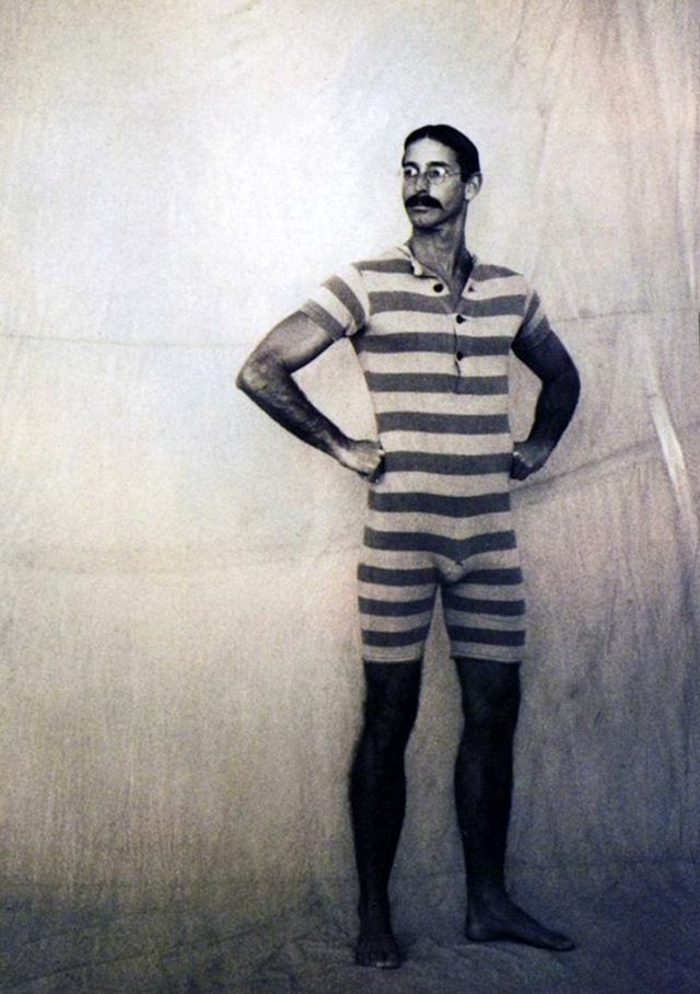 Mens striped bathing suit online